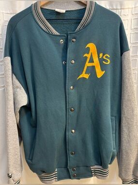 Vintage Majestic MLB Oakland Athletics fleece varsity jacket XL